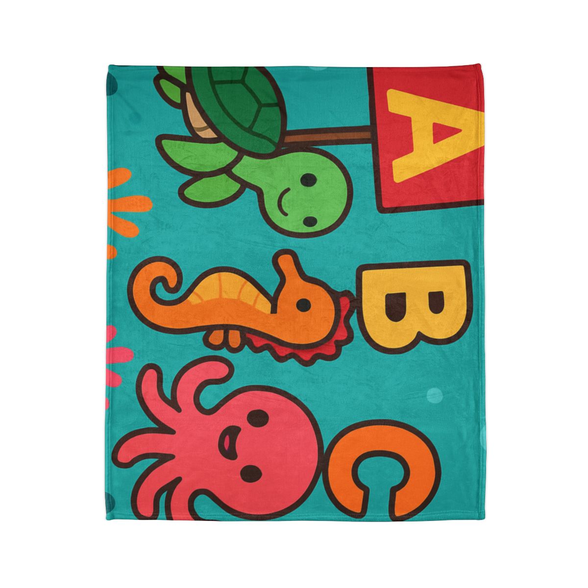Coral Reef Alphabet Parade soft fleece blankets