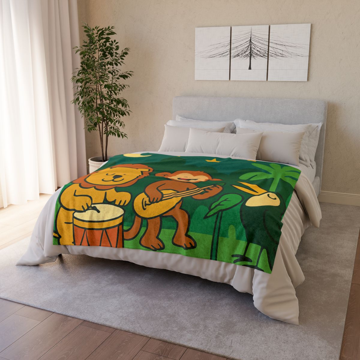 Moonlight Jungle Orchestra trendy patterned blankets