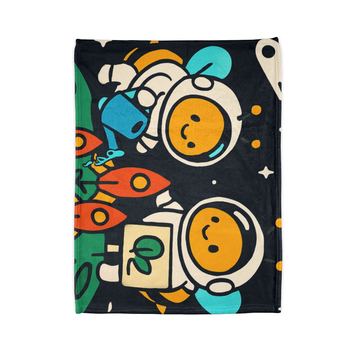 Rocket Garden Of The Bumblebee Astronauts personalized cozy blankets