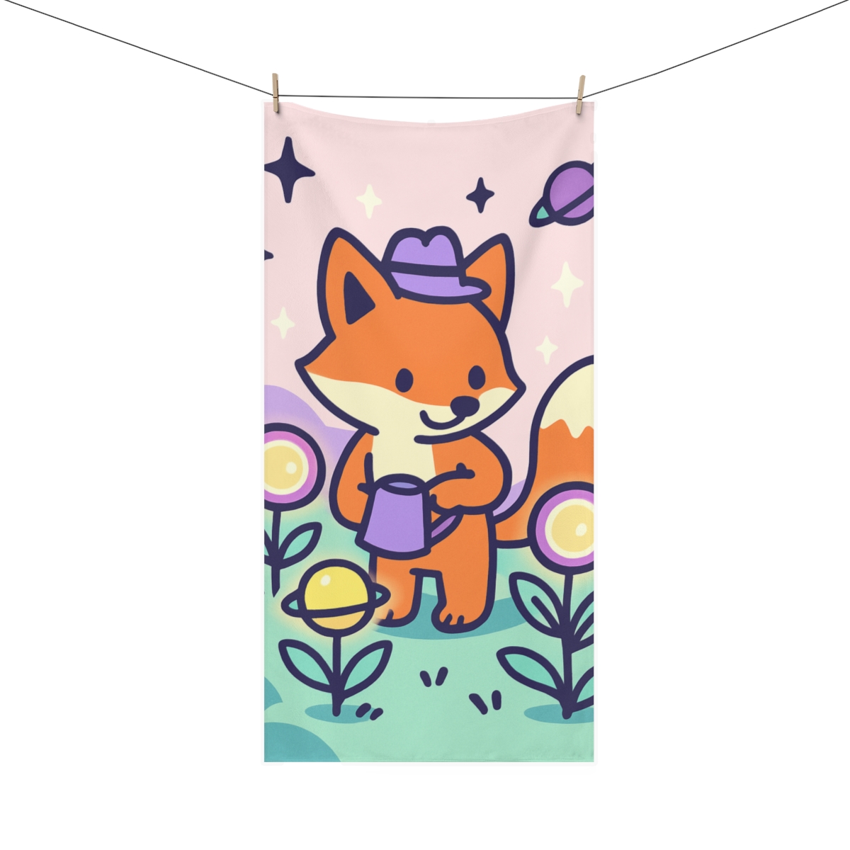 Galaxy Garden Fox custom towels