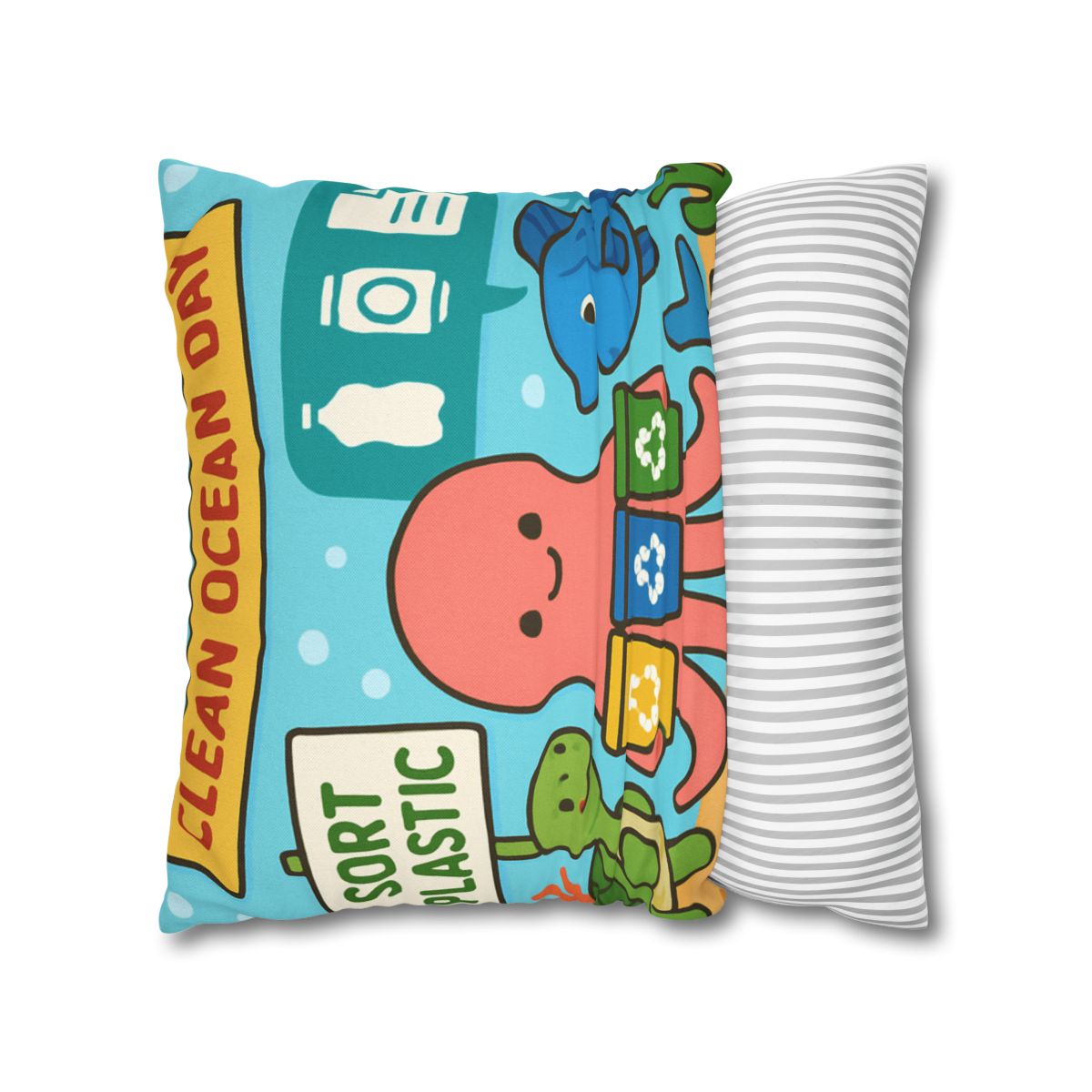 Coral Reef Recycling Parade stylish decorative pillowcases