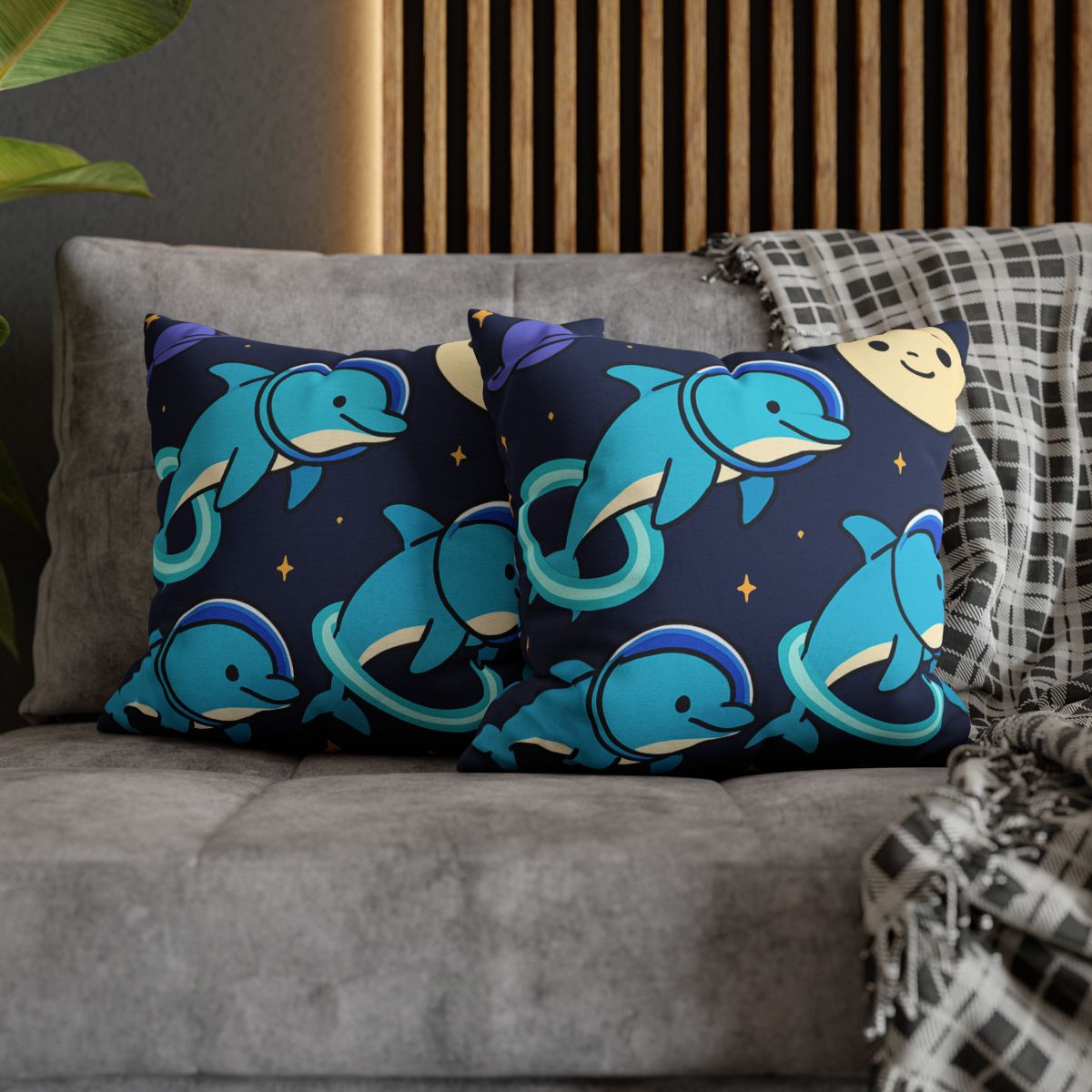 Cosmic Dolphin Playground custom pillow cases