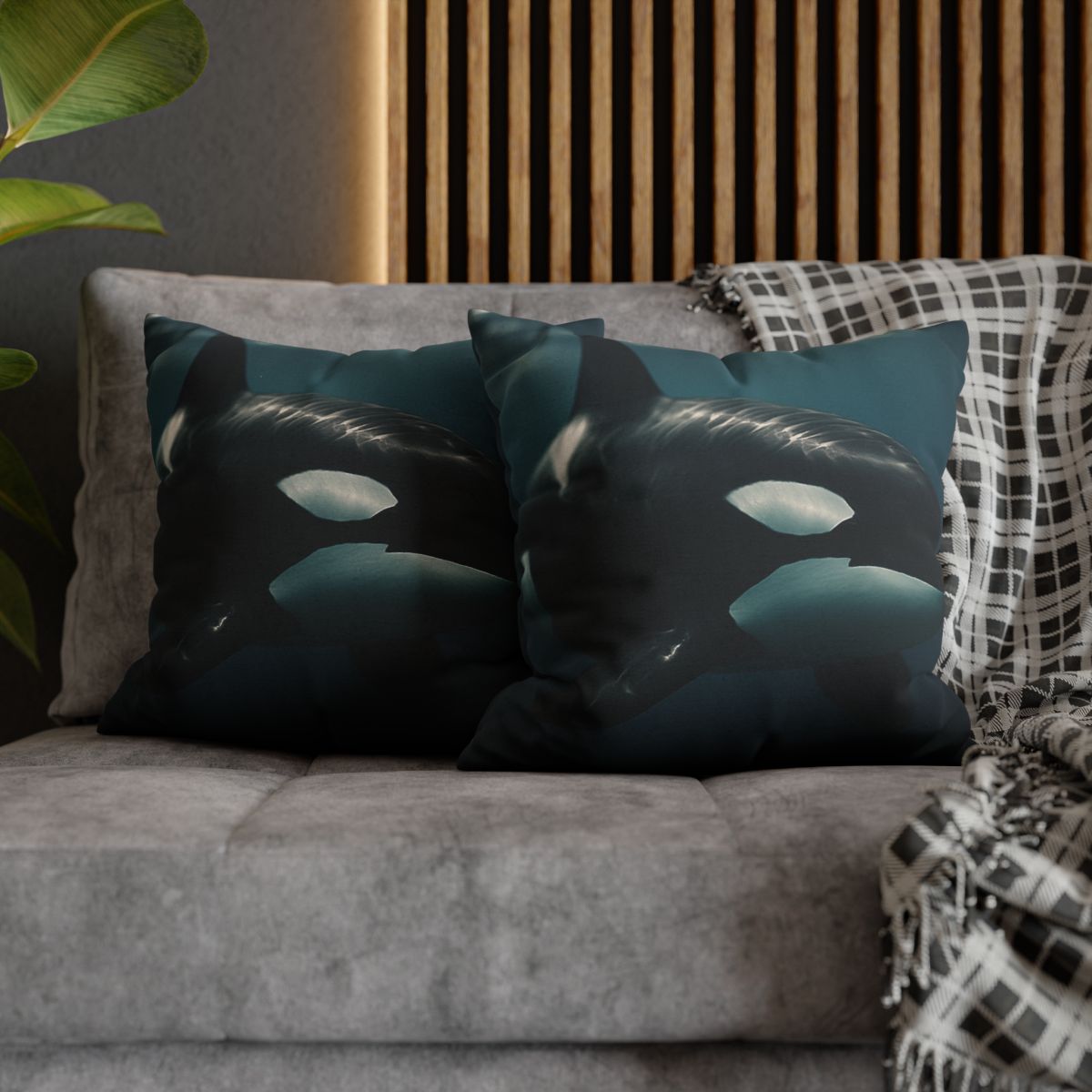 Tidal Shadow Orca soft cotton pillow cases