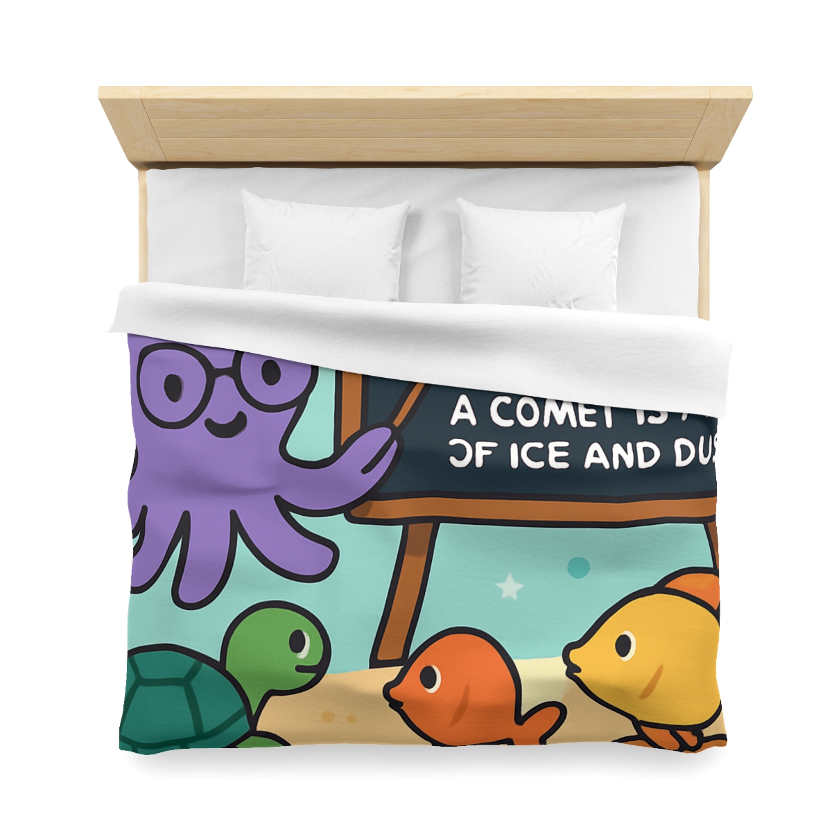 Comet Classroom With Professor Octopus soft comforter duvets
