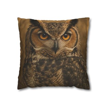 Amber Vigil Great Horned Owl personalized pillow covers