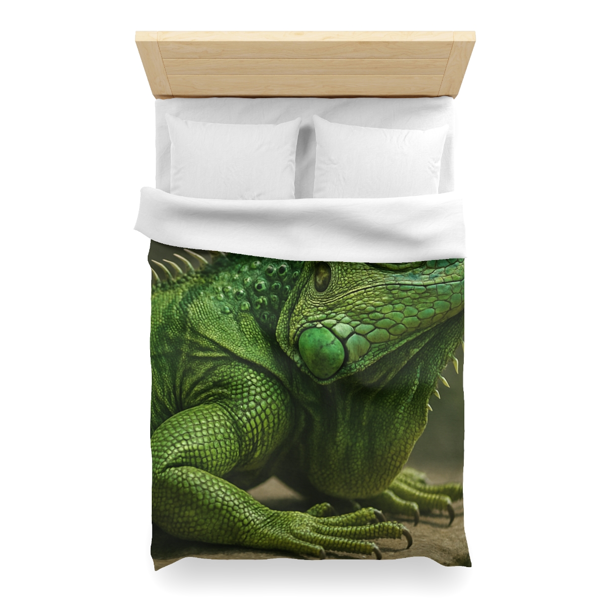 Stone Quiet Green Iguana personalized bedding duvets