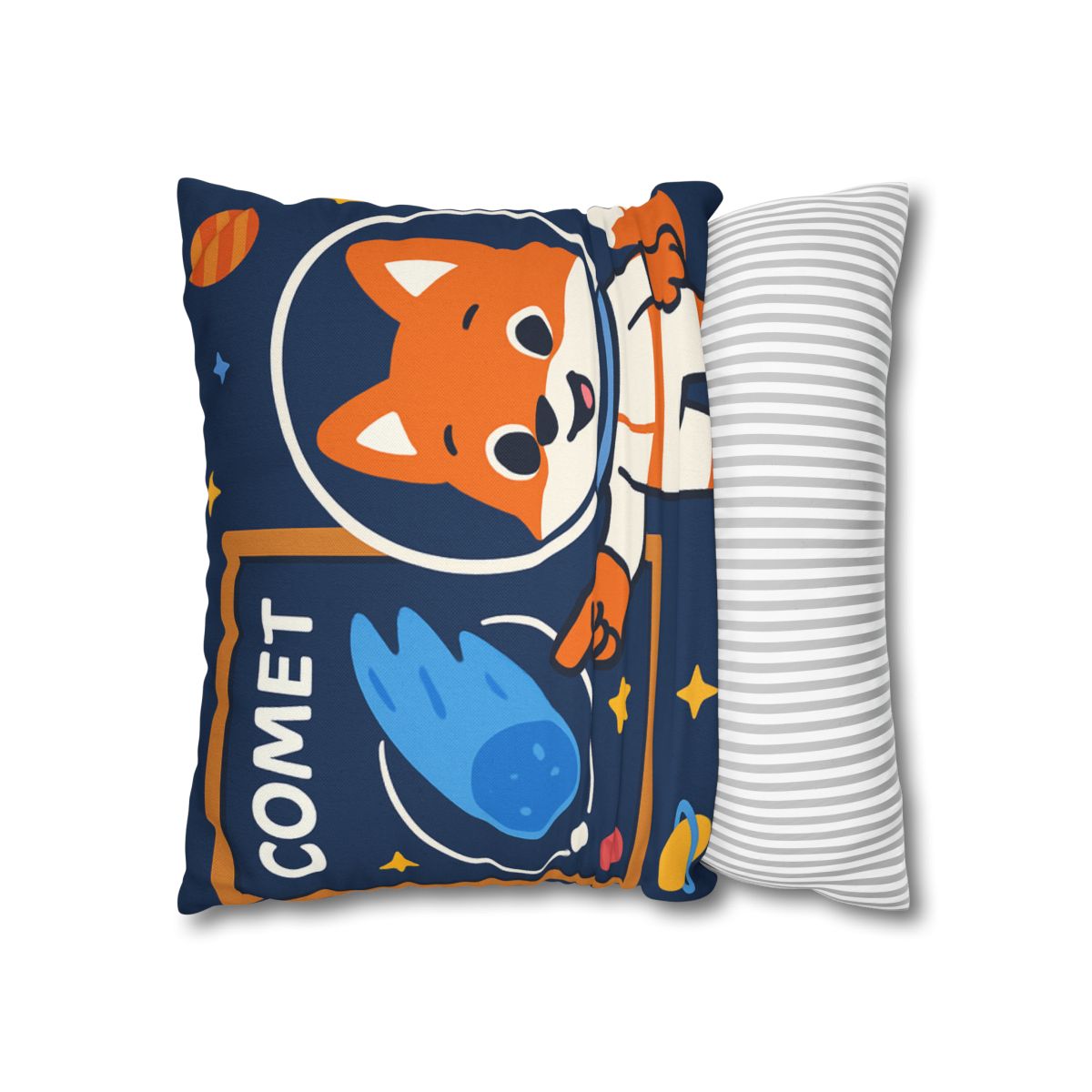 Comet Classroom With Curious Space Fox soft cotton pillow cases