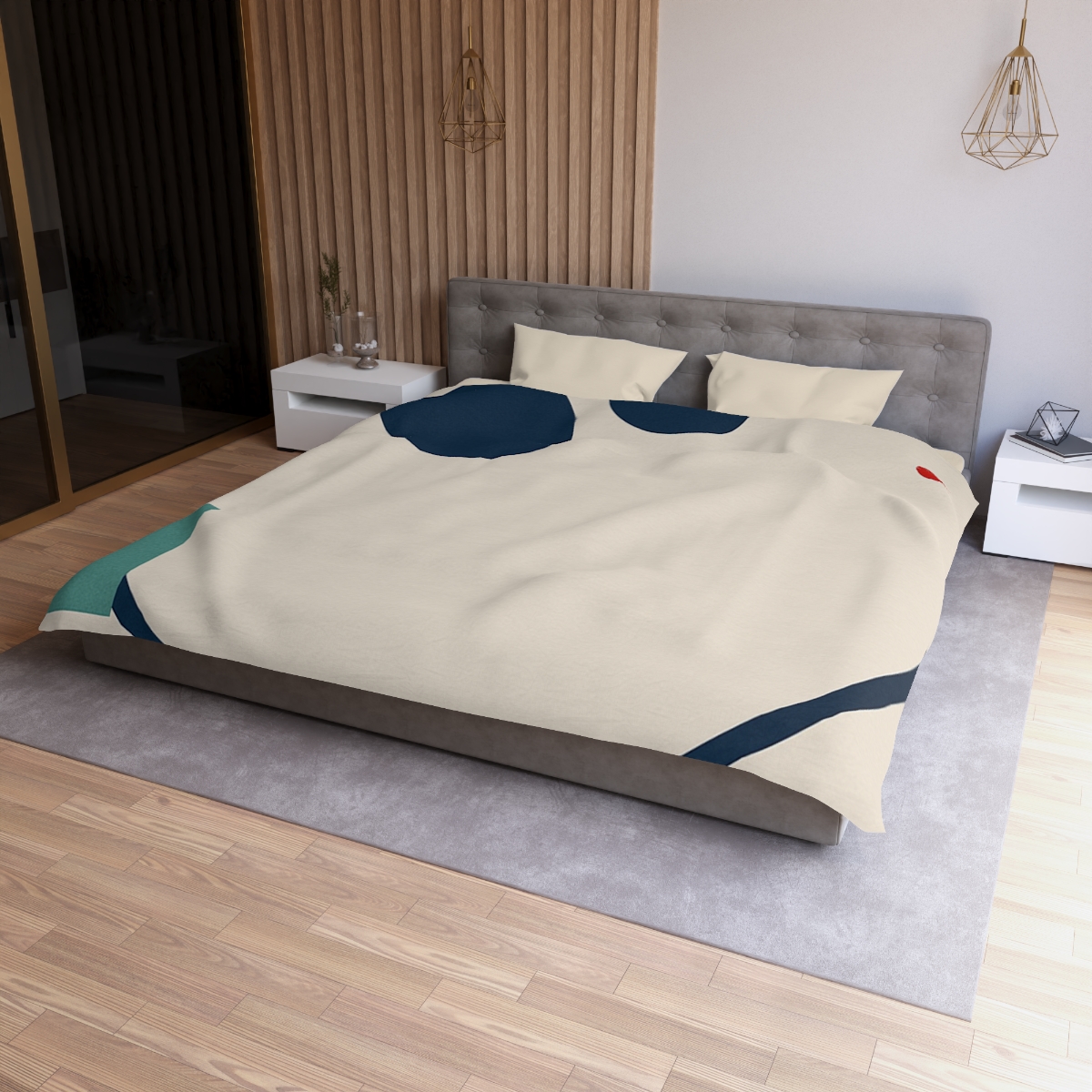 Staggered Arc With Three Points designer printed duvets