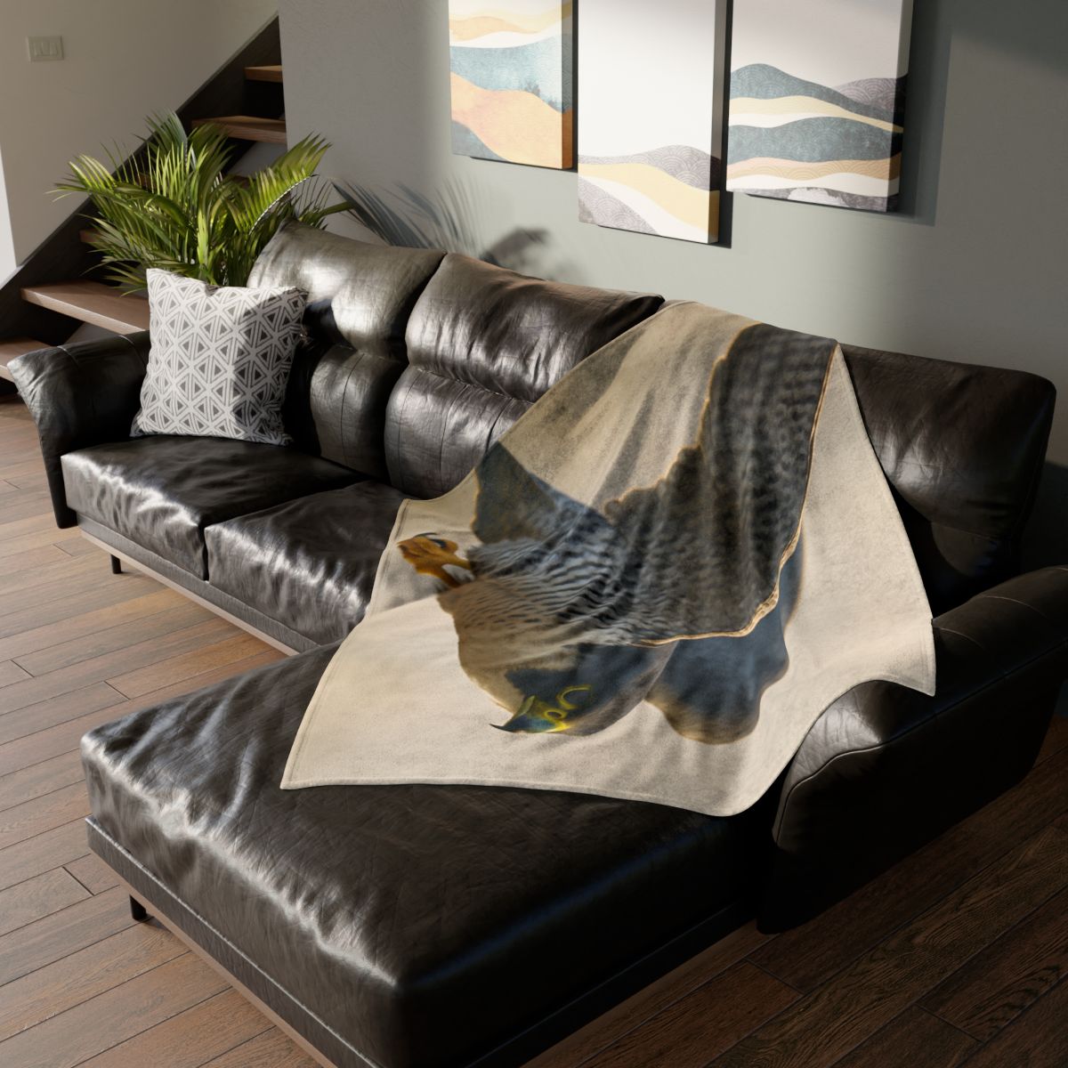 Sky Bolt Peregrine Falcon soft fleece blankets