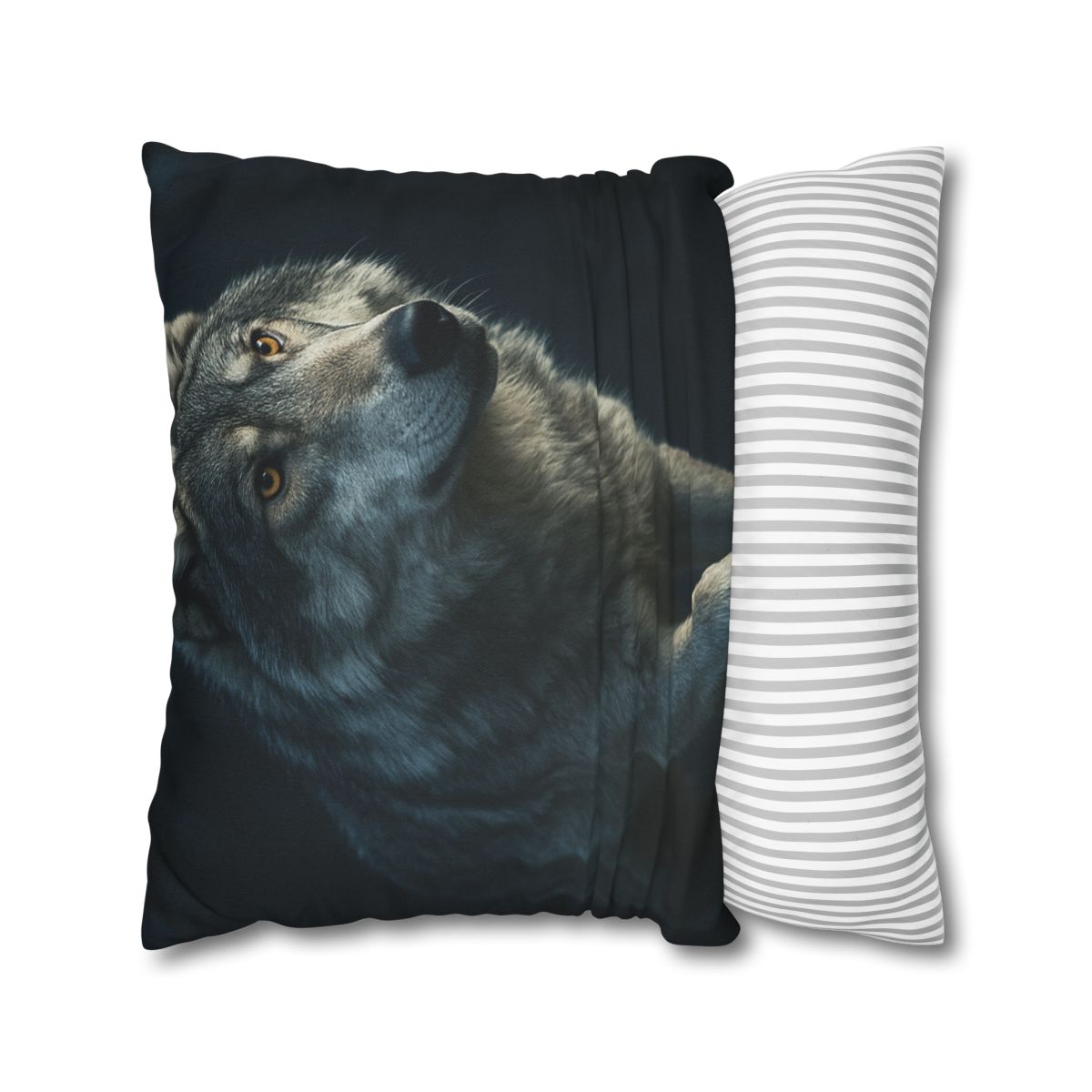 Moonlit Pause Gray Wolf personalized pillow covers