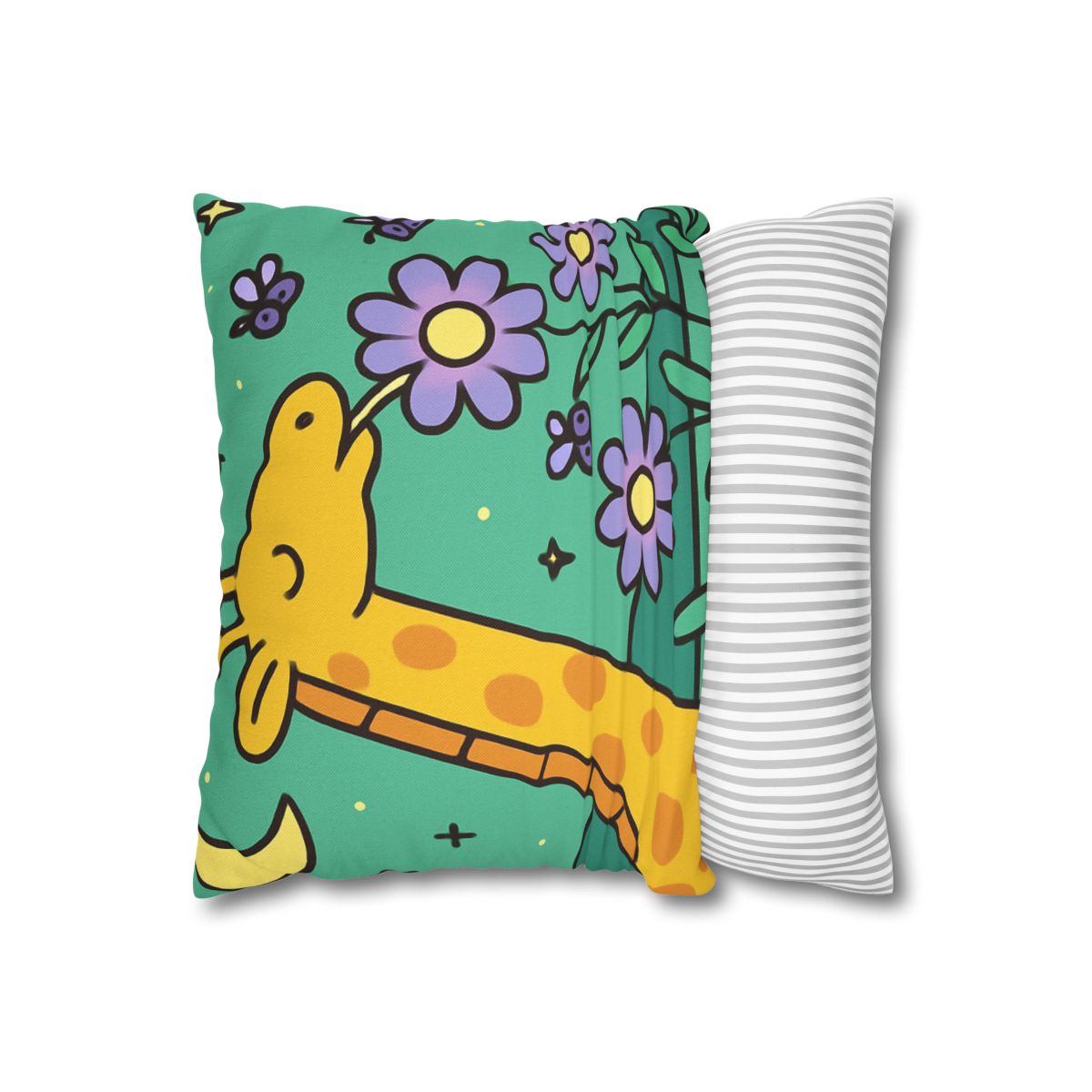 Galactic Garden Giraffe designer print pillow cases