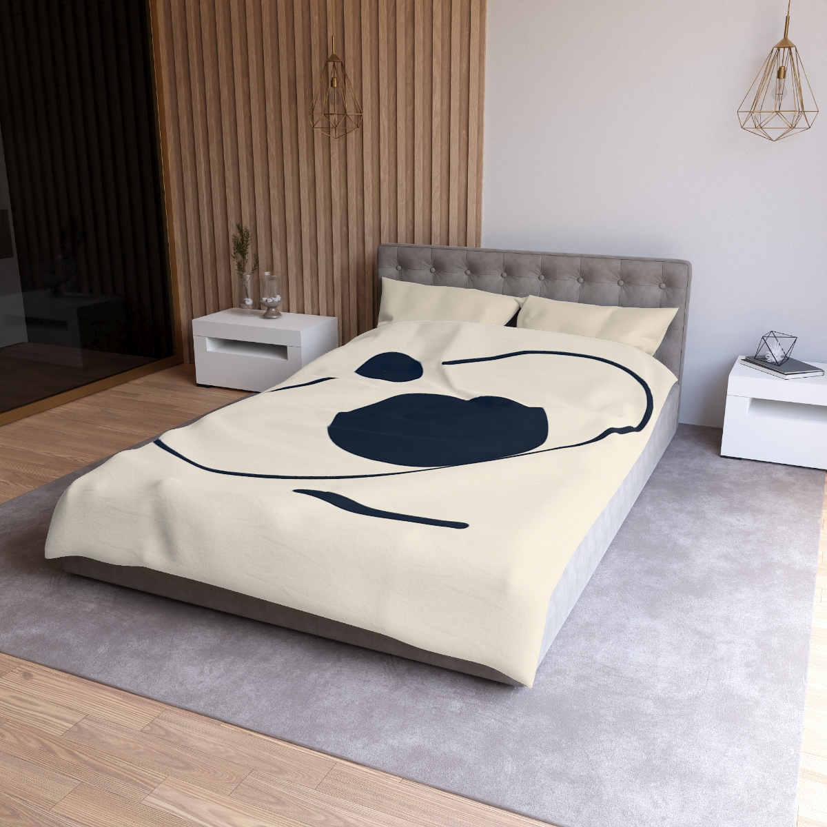 Orbit Arc And Twin Discs designer printed duvets