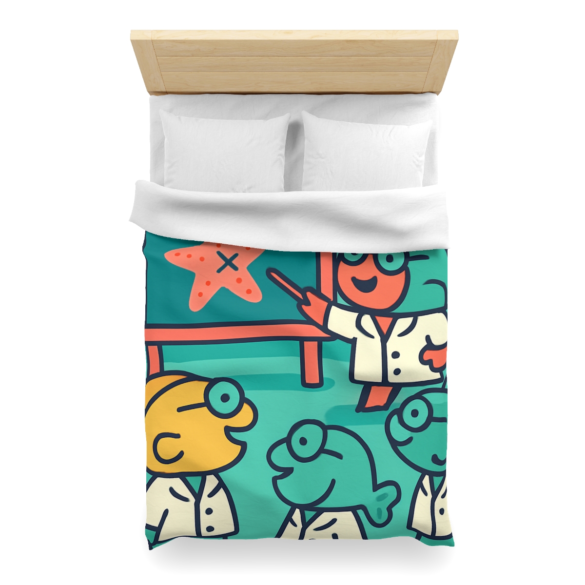 Coral School Of Scientists designer printed duvets