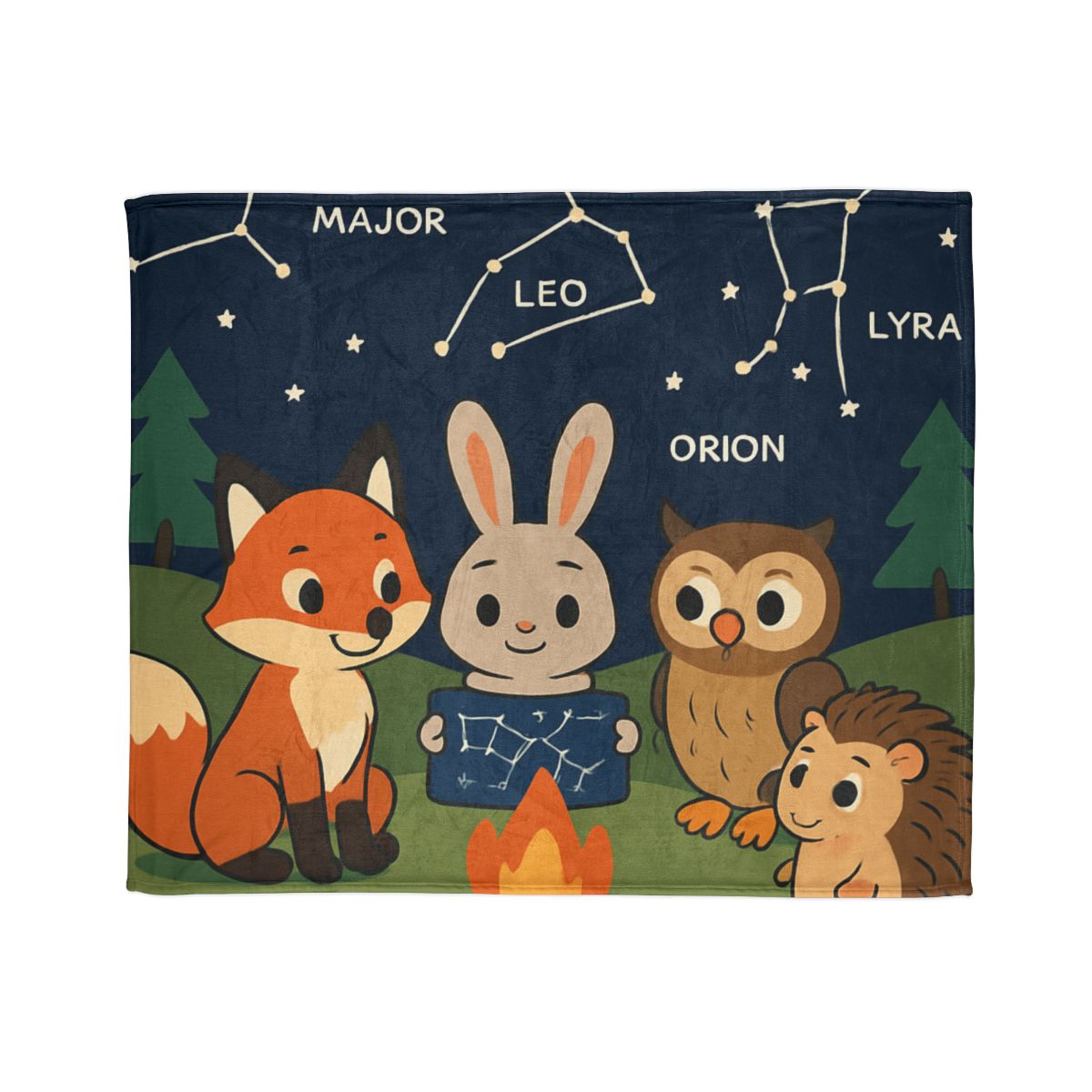Constellation Campfire Critters stylish throw blankets