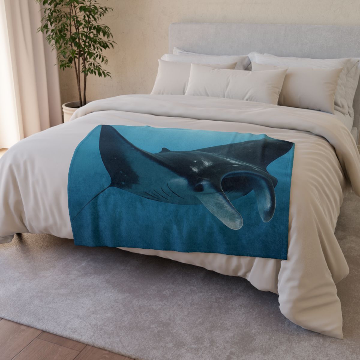 Manta Ray Silent Glide soft fleece blankets
