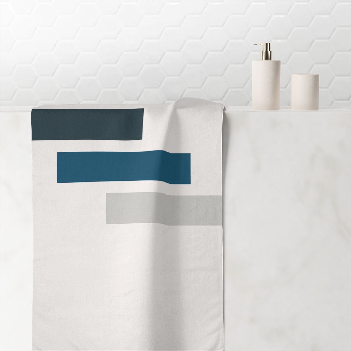 Stacked Bars In Calm Descent decorative home towelscustom towels