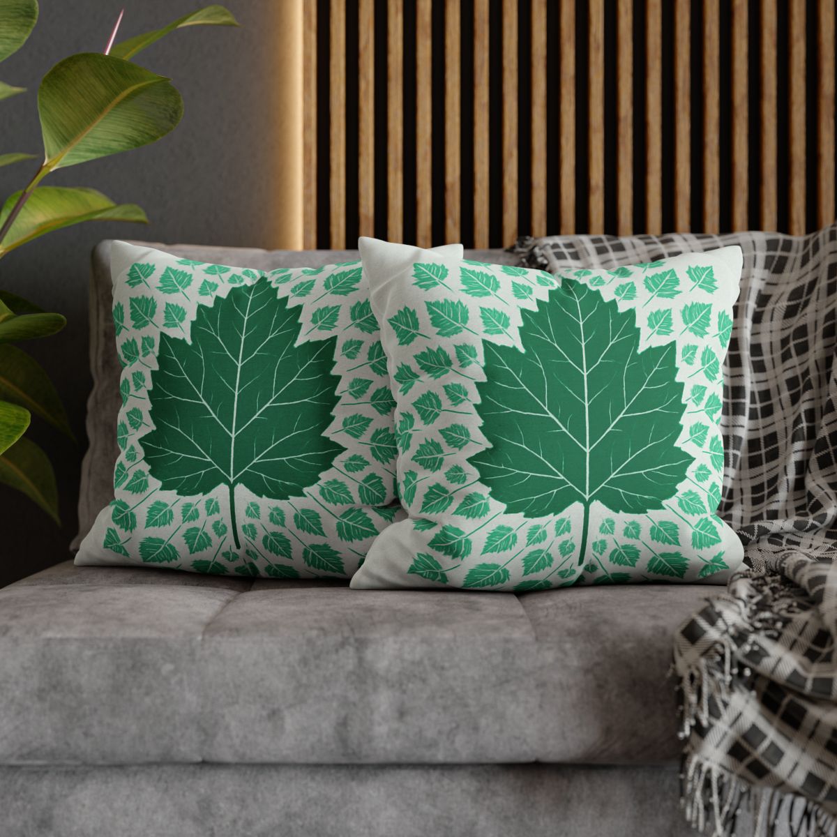 Fractal Leaf Radiance soft cotton pillow cases