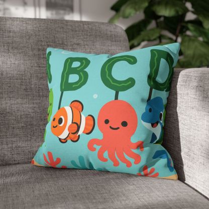 Coral Reef Alphabet Parade soft cotton pillow cases