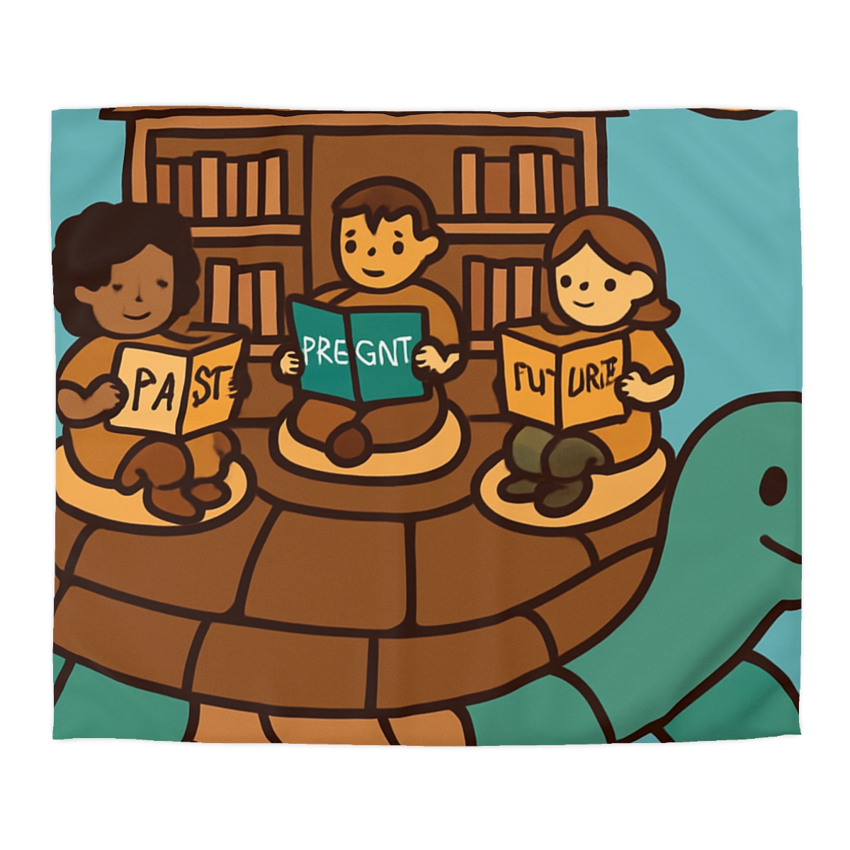 Time Traveling Turtle Library stylish duvet covers