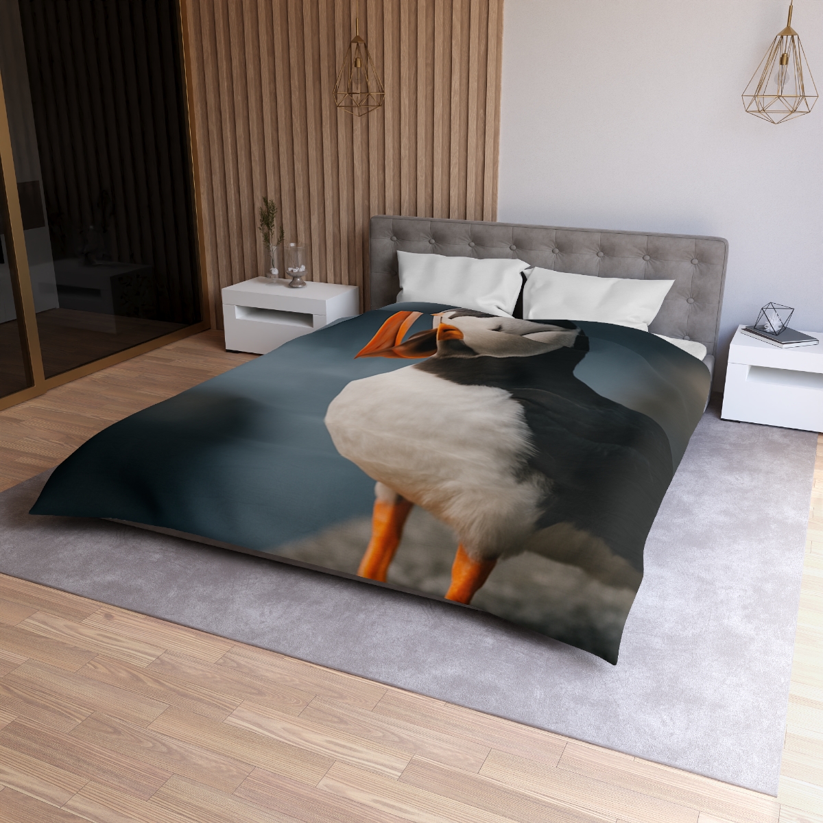 Cliff Breeze Atlantic Puffin designer printed duvets