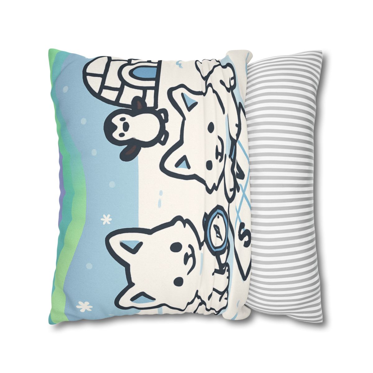 Polar Aurora Map Makers trendy patterned pillow cases