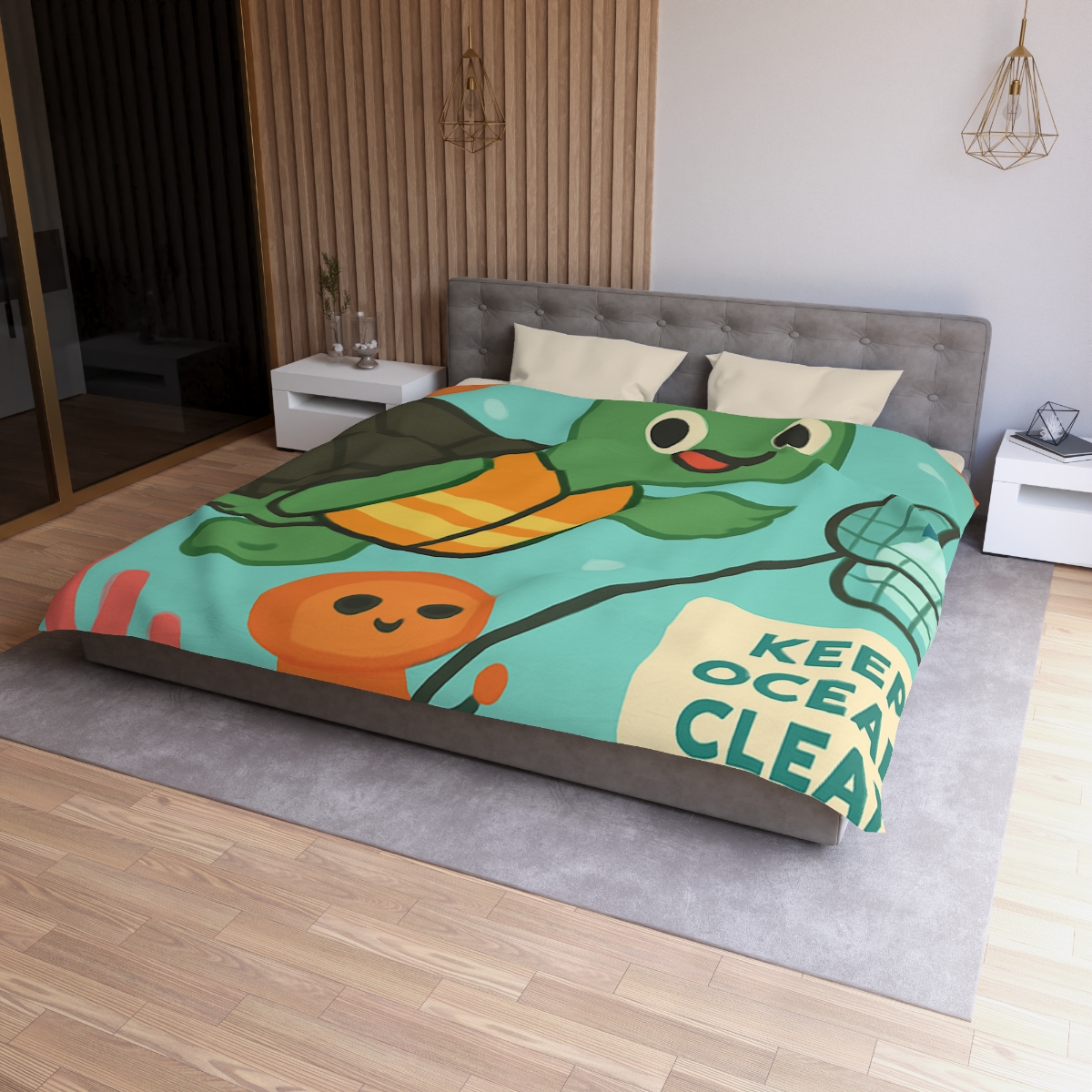 Coral Cleanup Turtle Patrol soft comforter duvets