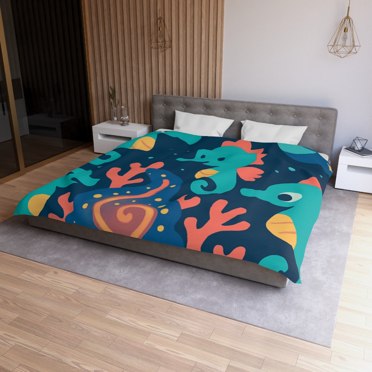 Cosmic Coral Carnival custom duvets