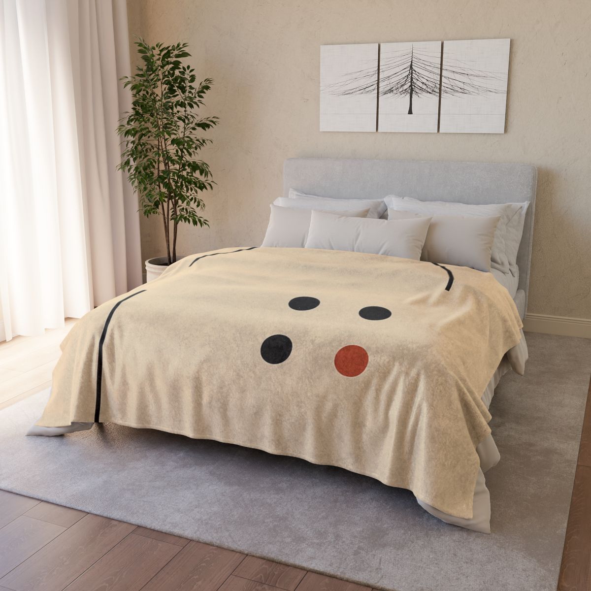 Partial Arc Window Over Dot Grid personalized cozy blankets