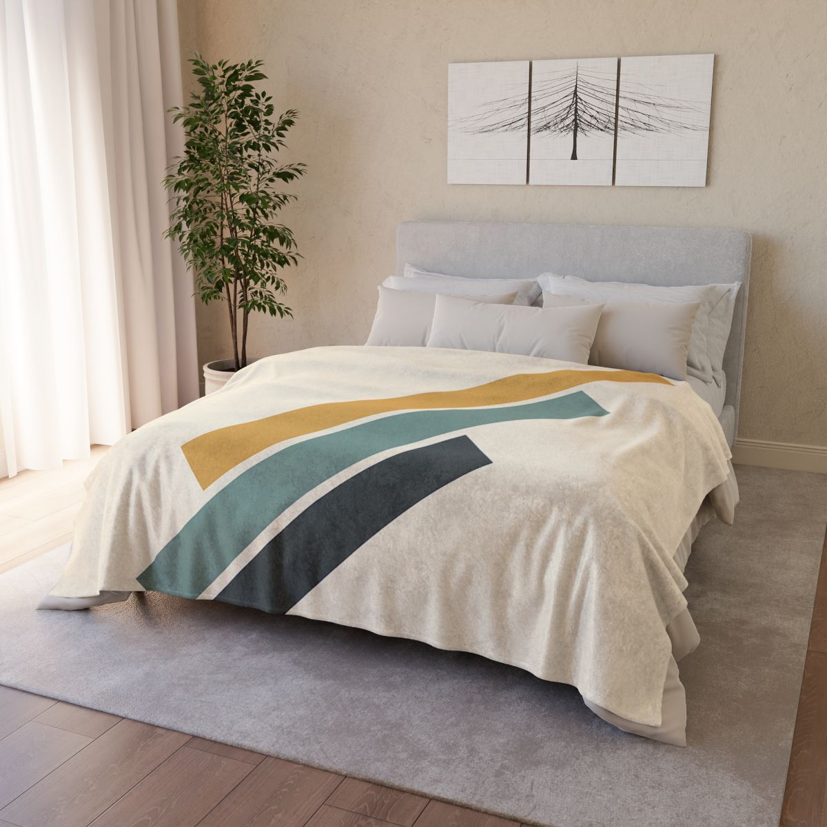 Stepped Rectangle Rhythm decorative home blankets