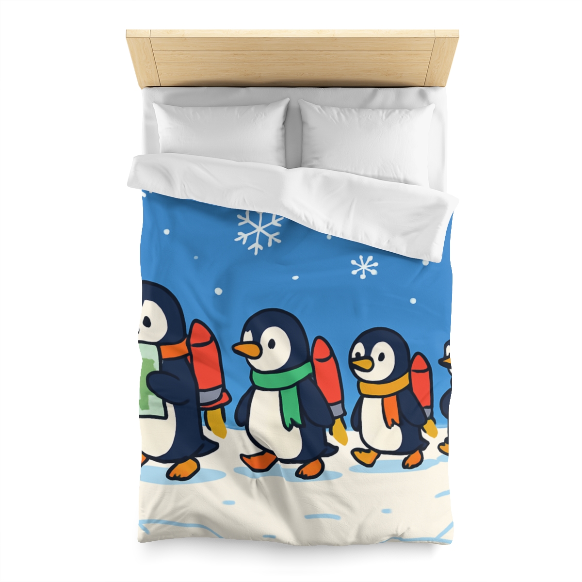 Rocket Penguin Parade trendy bedroom duvets