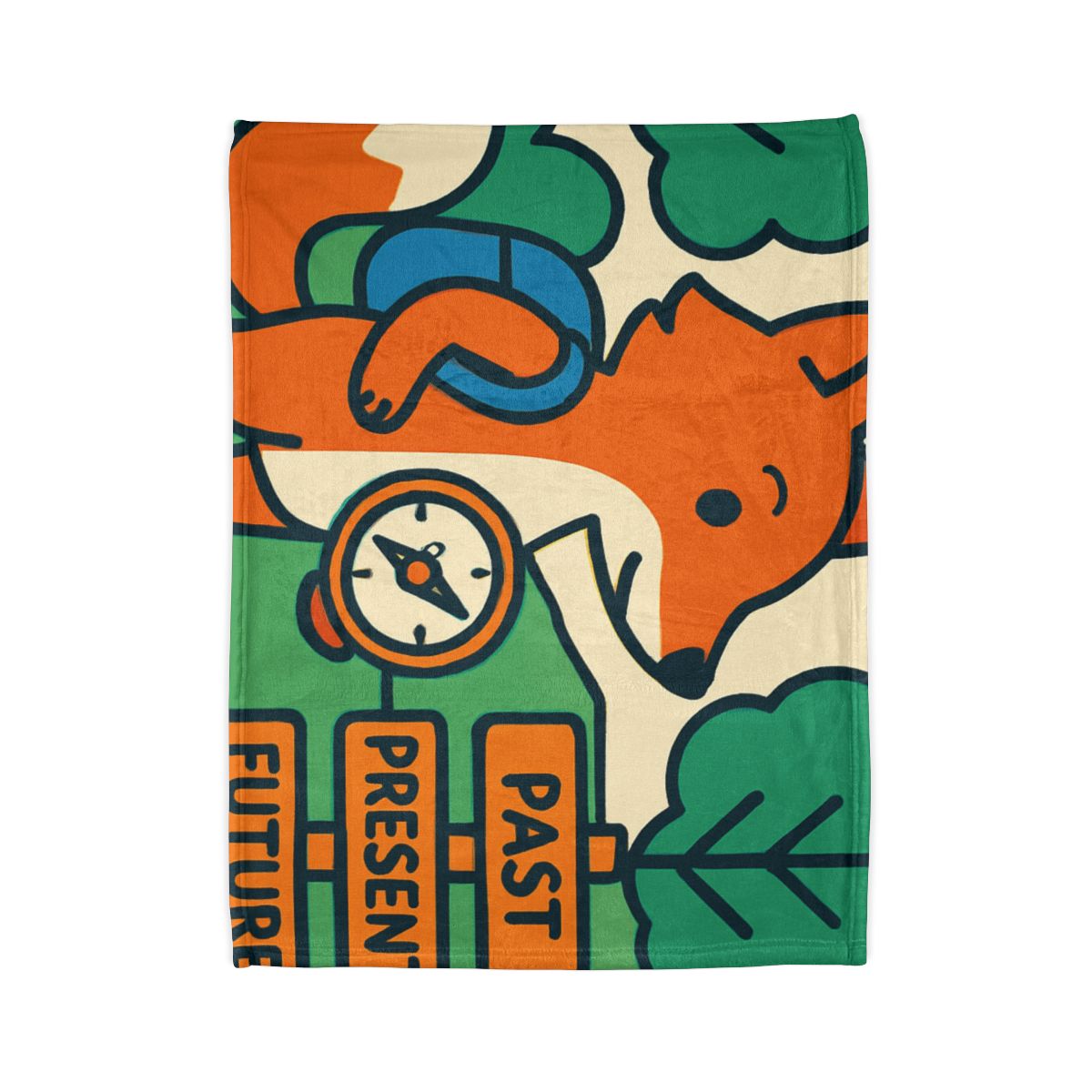Time Traveling Forest Fox decorative home blankets
