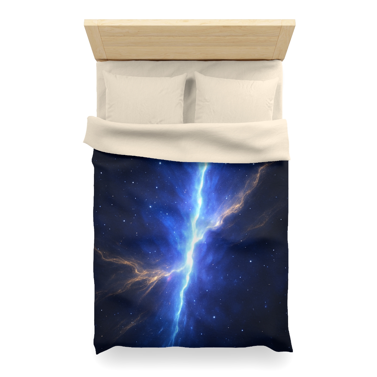 Luminous Horizon Rift designer printed duvets