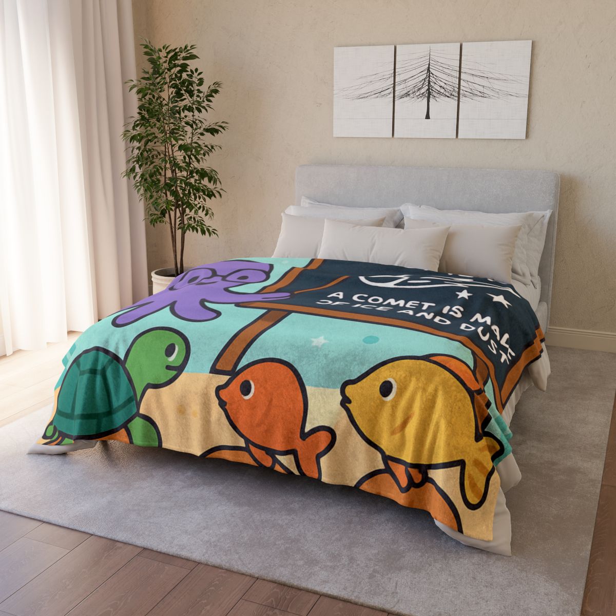 Comet Classroom With Professor Octopus warm winter blankets