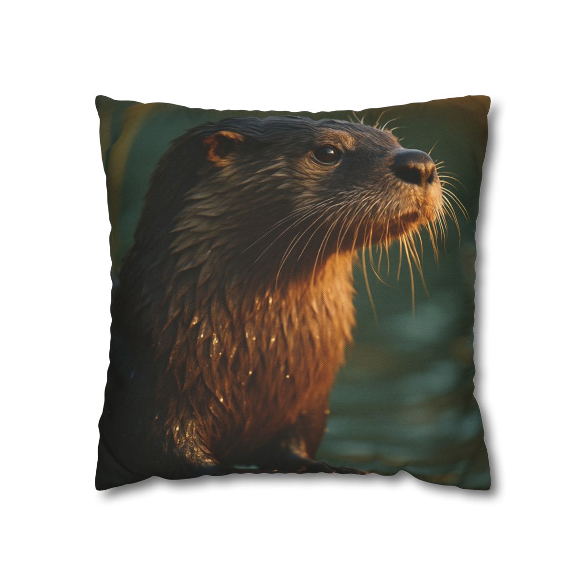 Glinting Stream River Otter soft cotton pillow cases