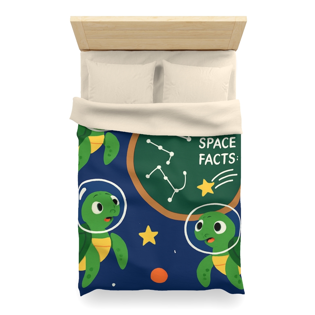 Space School Of Curious Sea Turtles soft comforter duvets