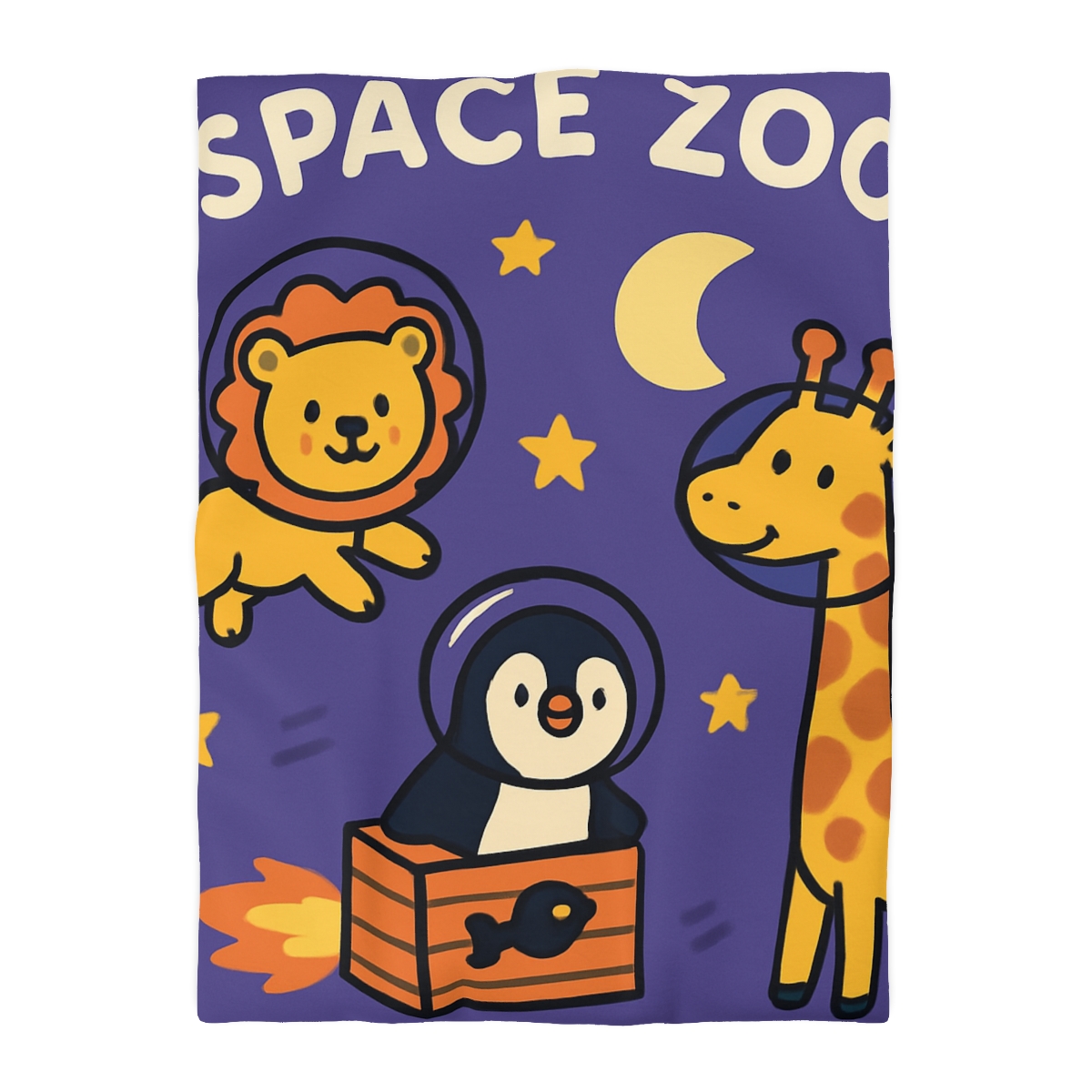Starry Space Zoo personalized bedding duvets