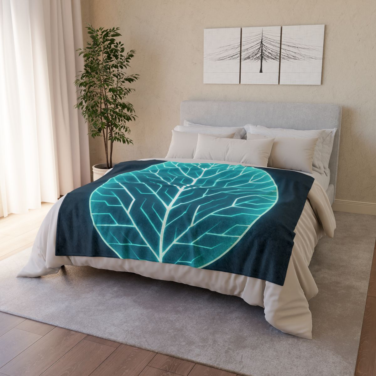 Galactic Leaf Vein Circuit unique gift blankets