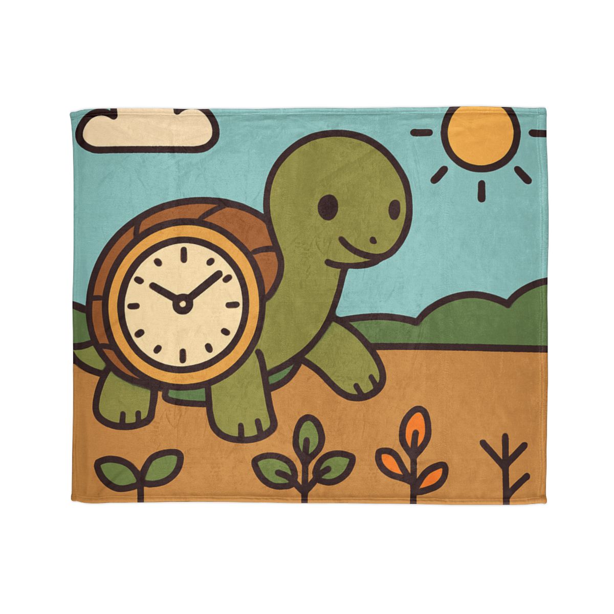 Time Travel Turtle Garden stylish throw blankets