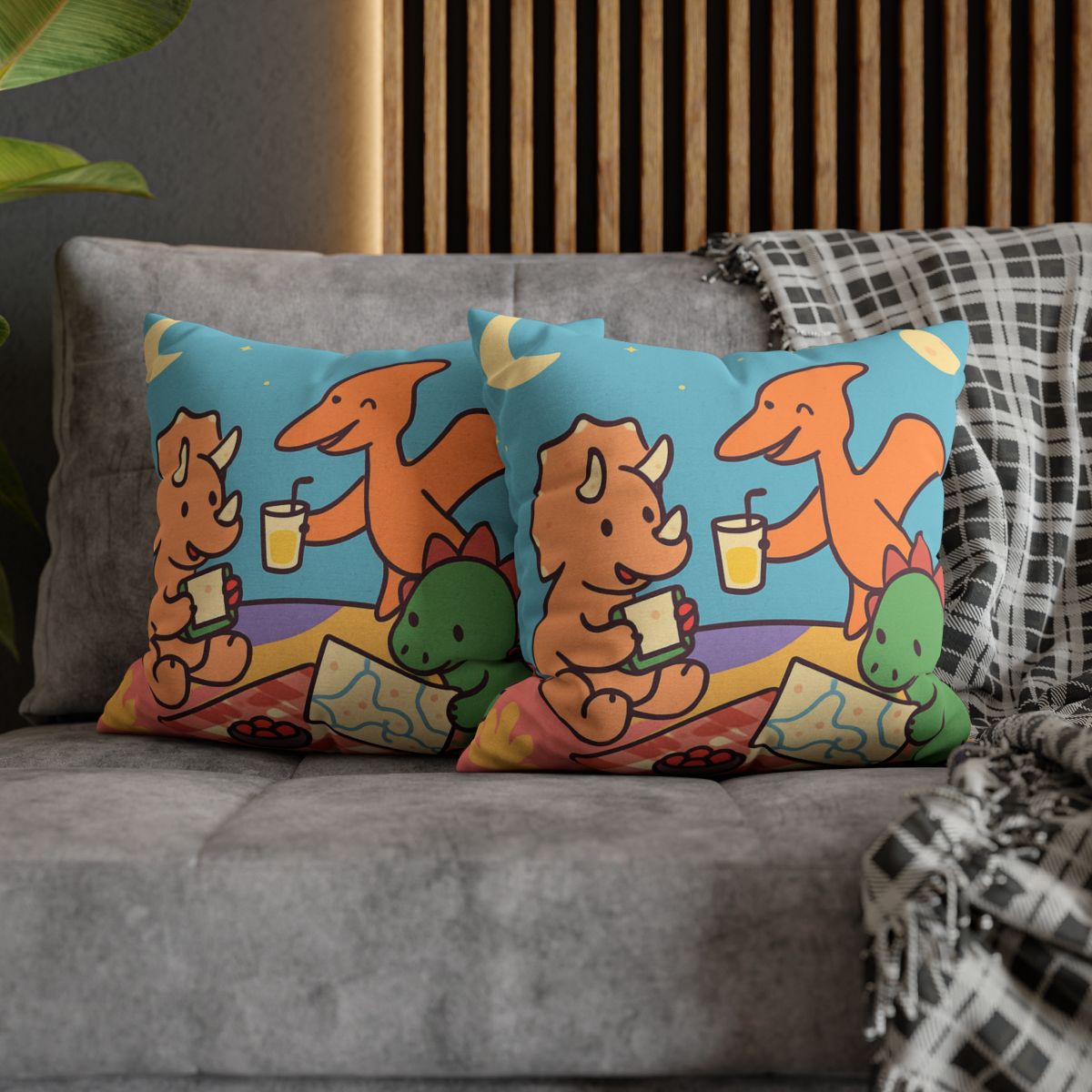 Planet Picnic With Dinosaurs custom pillow cases