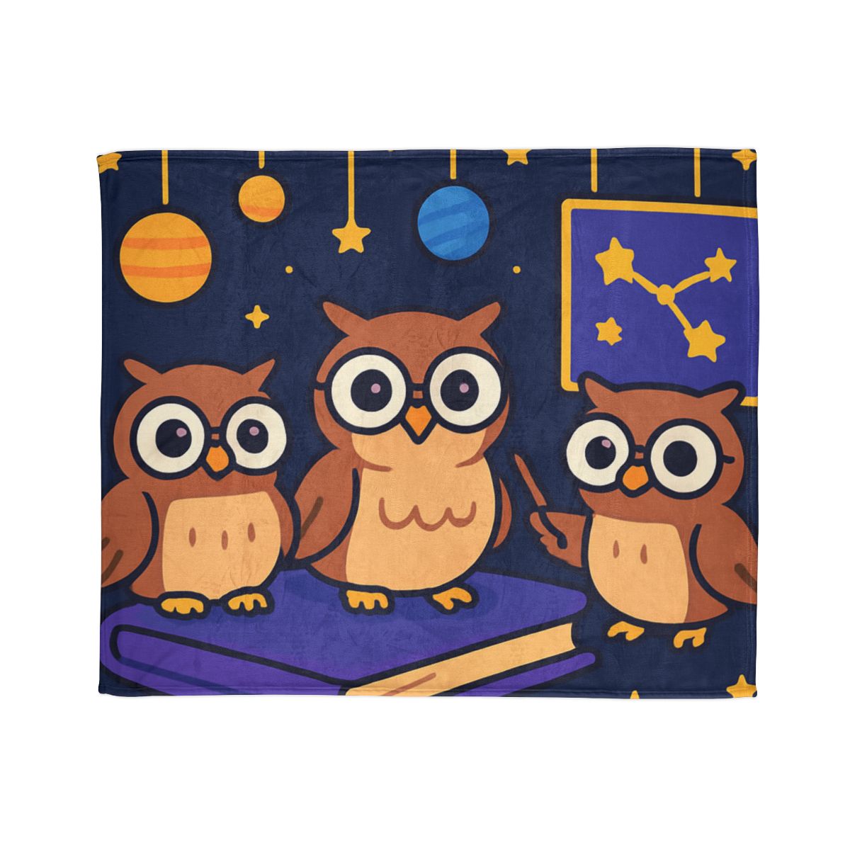 Galaxy Library Of The Wise Owls warm winter blankets