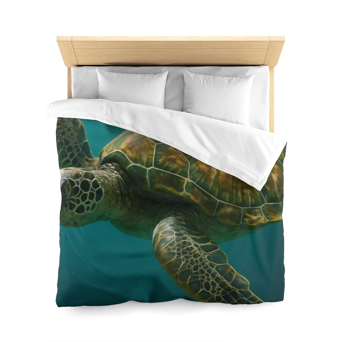 Gilded Drift Green Sea Turtle stylish duvet covers