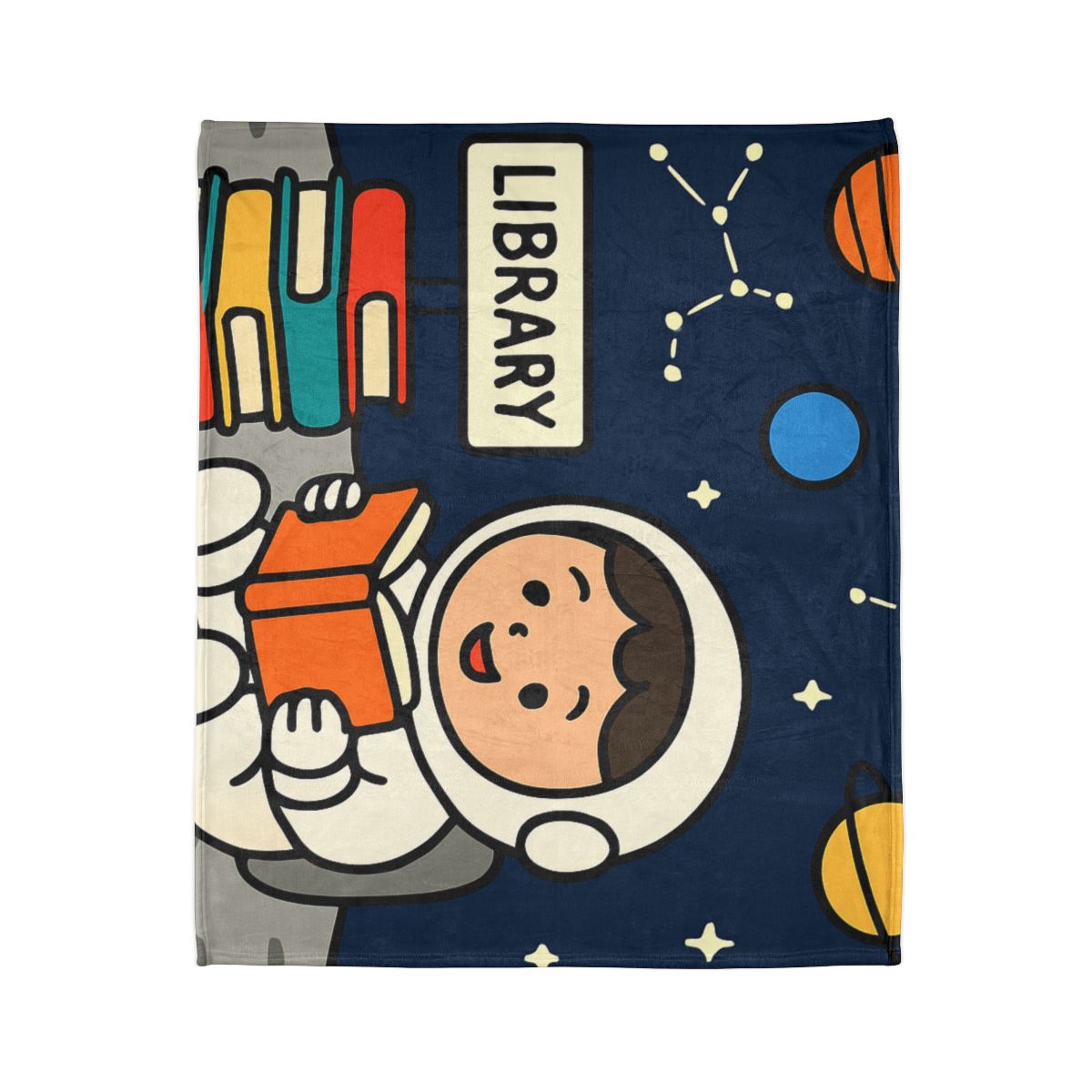 Galaxy Library On The Moon warm winter blankets