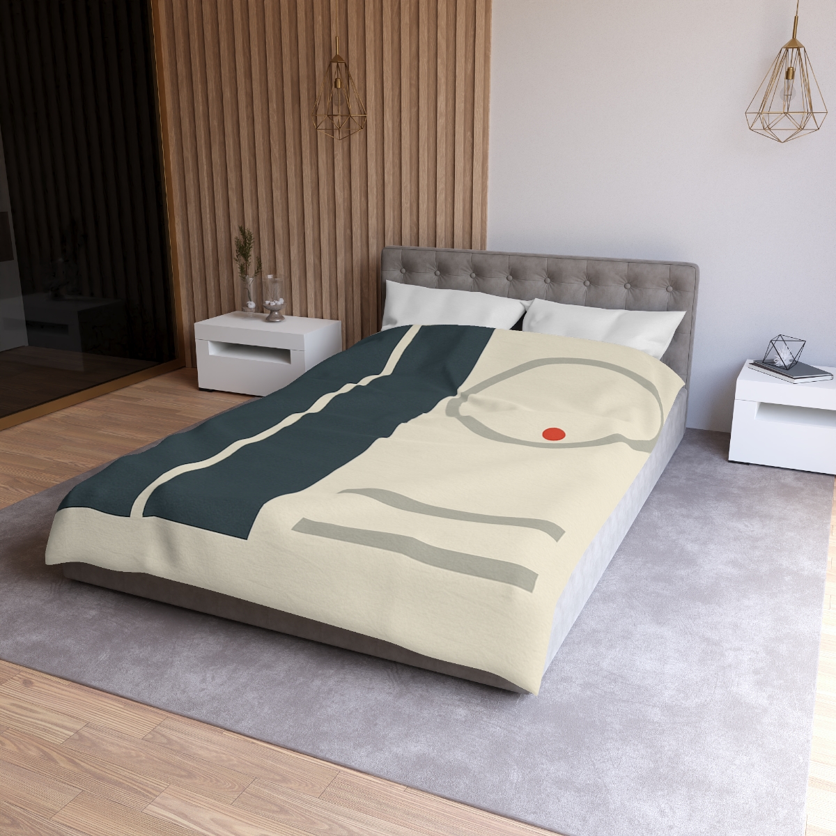 Split Rectangle With Floating Ring personalized bedding duvets