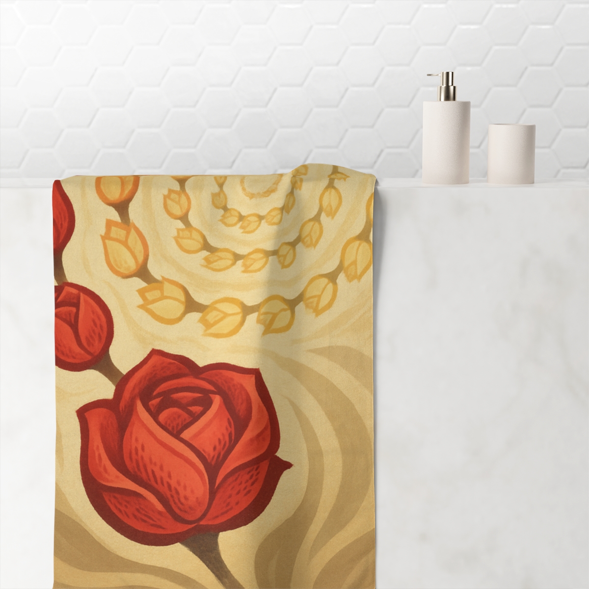 Bud Spiral Rhythm personalized bath towels