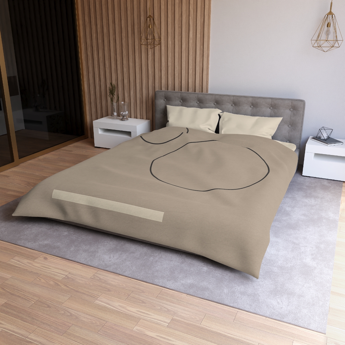 Floating Ring Alignment designer printed duvets