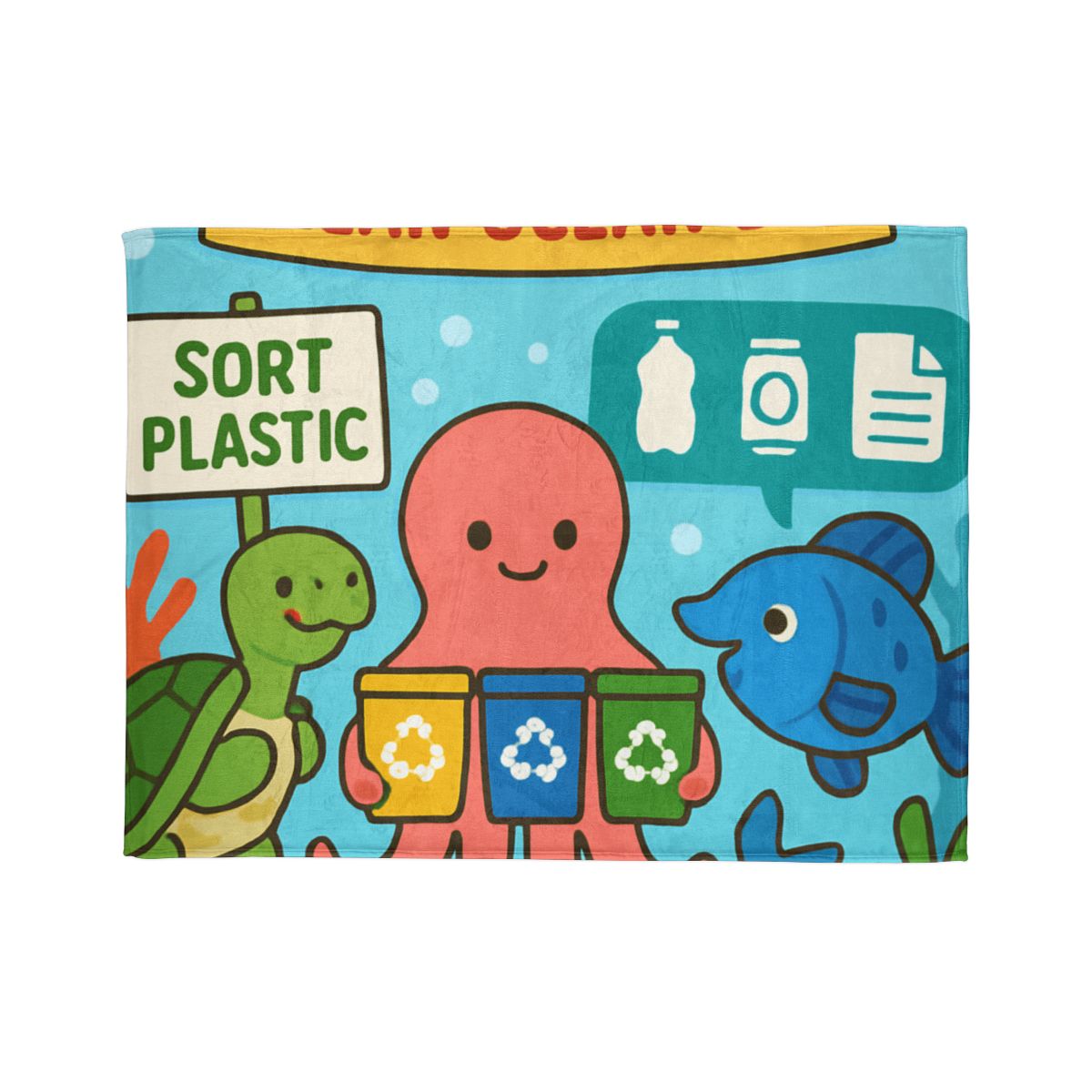 Coral Reef Recycling Parade stylish throw blankets