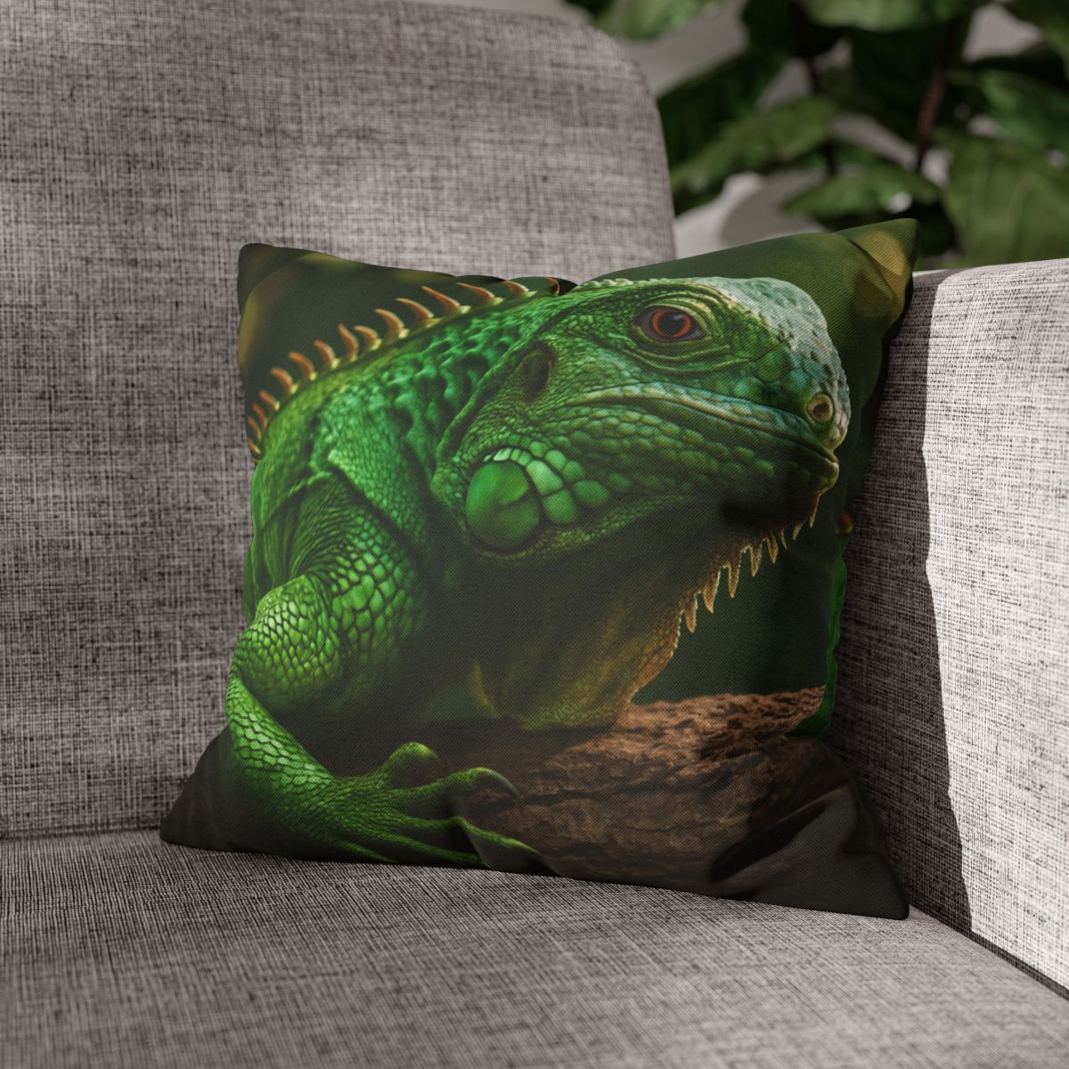 Emerald Gaze Green Iguana custom pillow cases