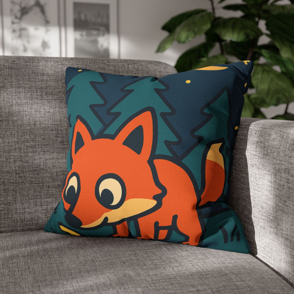 Starlight Forest Fox designer print pillow cases
