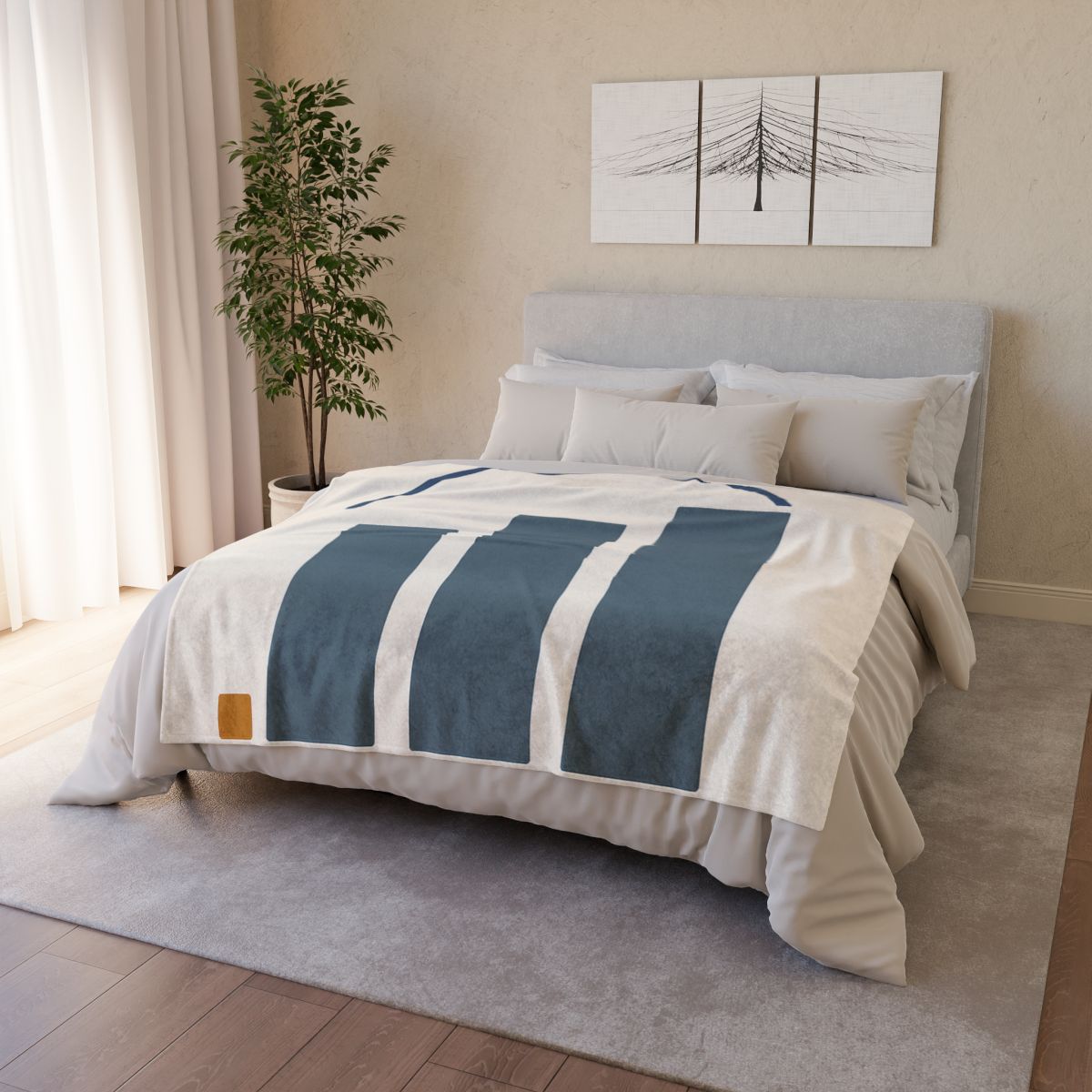 Three Bars With Hanging Arc soft fleece blankets