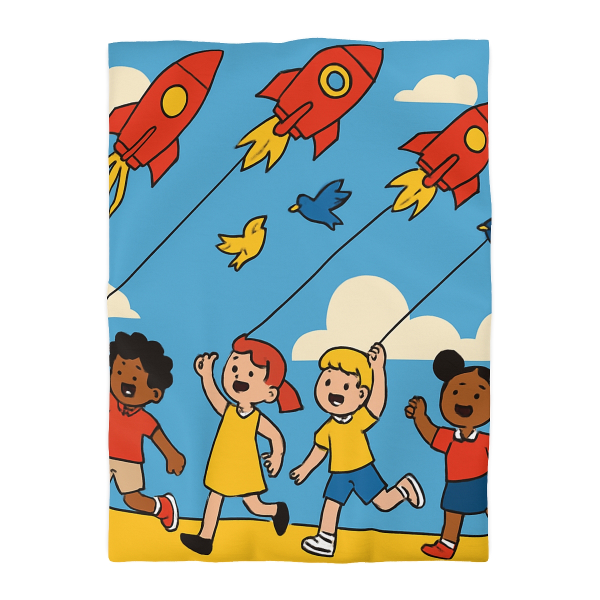 Rocket Kite Race soft comforter duvets